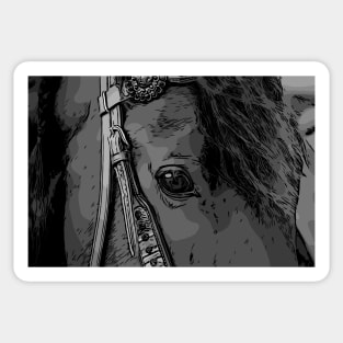 greyscale horse face vector Sticker